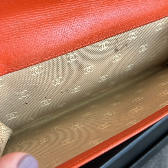 Chanel Orange Caviar Long Wallet - Picture 16 of 16